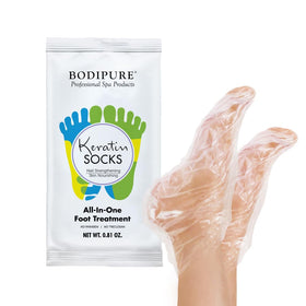 Bodipure open sock with visible moisturizing serum for easy application