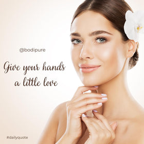 Bodipure gloves in a calm home setting promoting self-care ritual