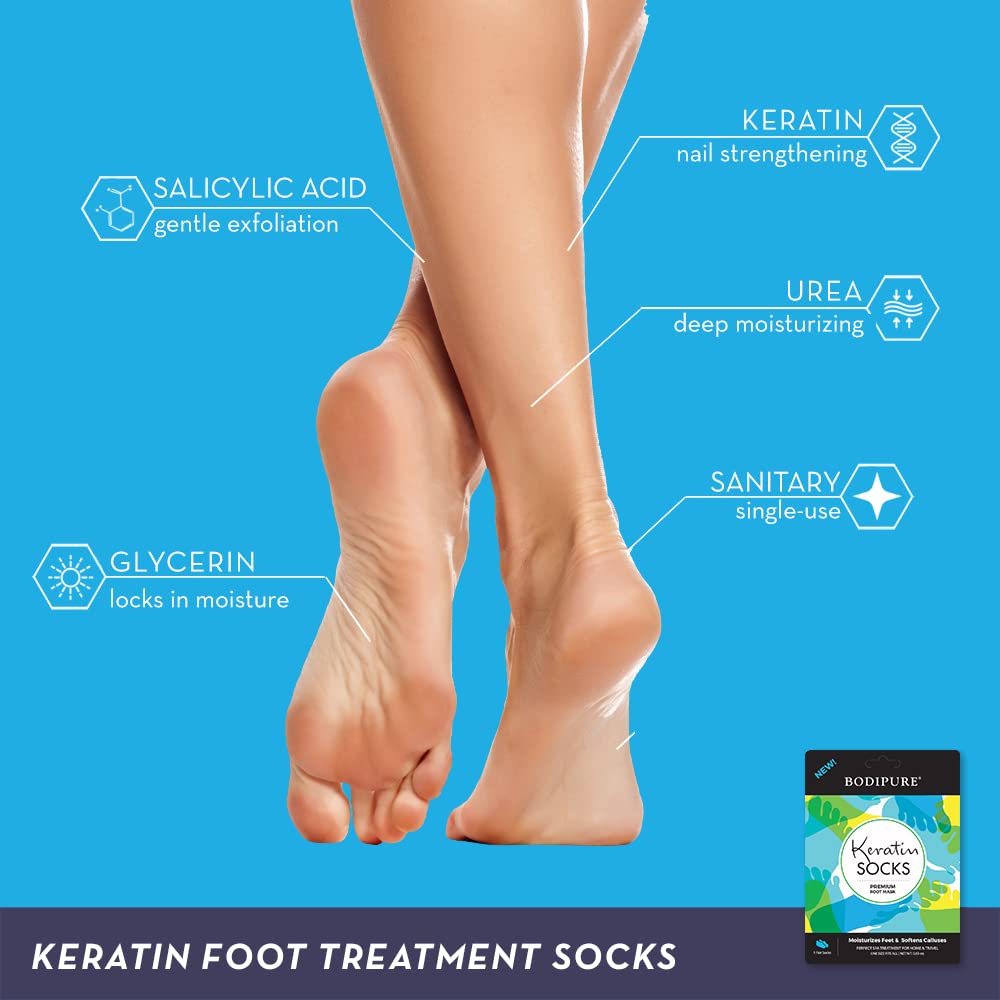 Bodipure disposable socks in use while relaxing showing convenience