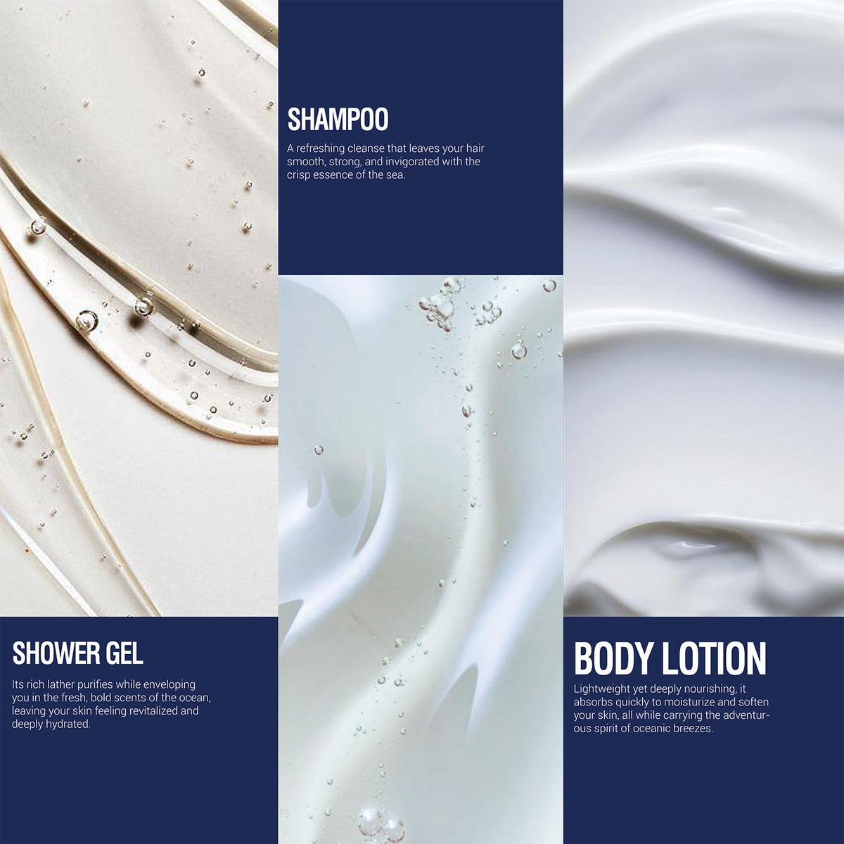 BODY & EARTH lotion pump close-up showing cream texture and quick absorption benefit
