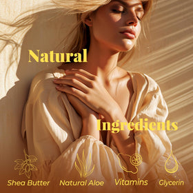 BODY & EARTH open tube dispensing lotion to highlight easy controlled use