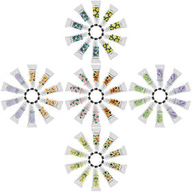 BODY & EARTH party favor display with grouped tubes ideal for weddings and event distribution