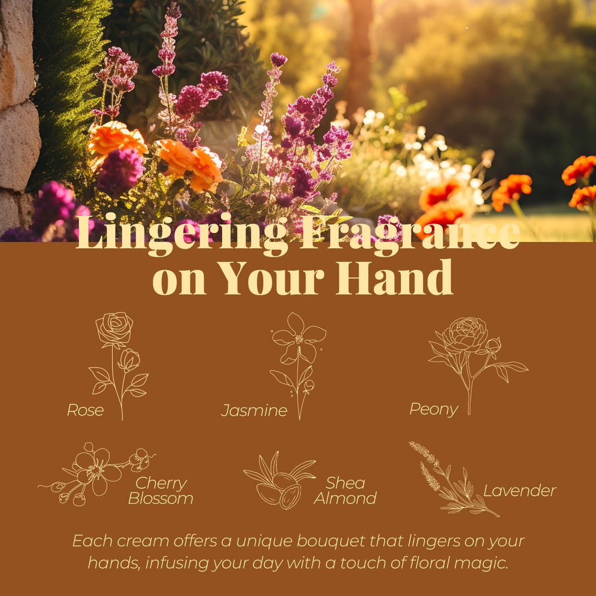BODY & EARTH display of six scent tubes illustrating fragrance variety benefit