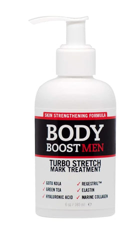 Body Boost Men front packaging showing label and size, clear benefit of targeted treatment