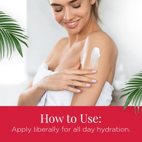 Body Drench on bathroom shelf lifestyle image evoking daily hydration ritual