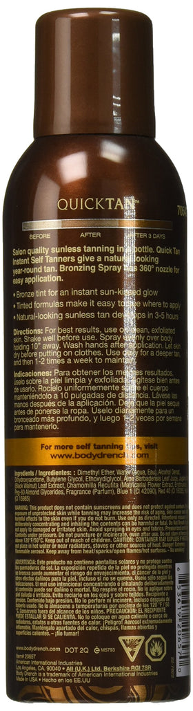 Body Drench spray applied to forearm demonstrating even bronze tint for easy blending
