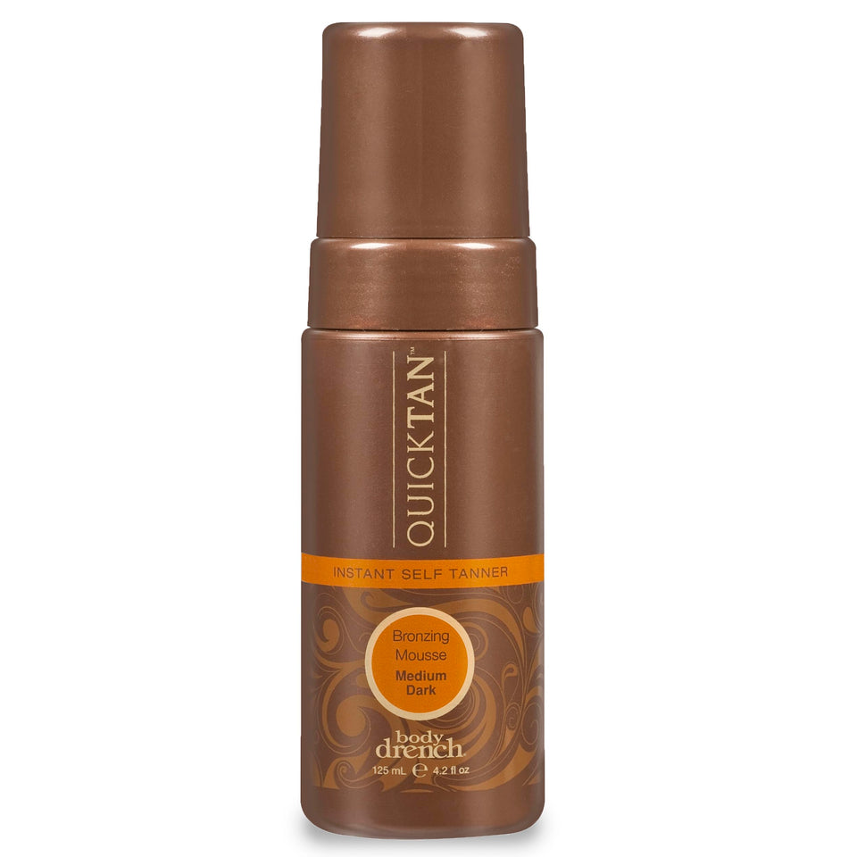 Body Drench front packaging showing product and benefits for quick tan