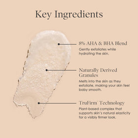 BODY FIRM close-up of fine exfoliant particles highlighting gentle polishing action