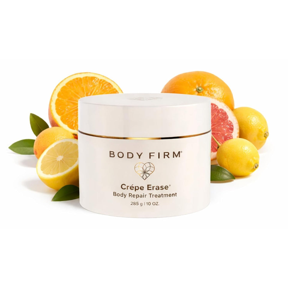 BODY FIRM jar front packaging showing label and 10 oz size benefit