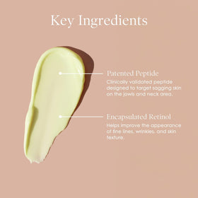 BODY FIRM hand applying cream demonstrating easy spreadability and smooth finish