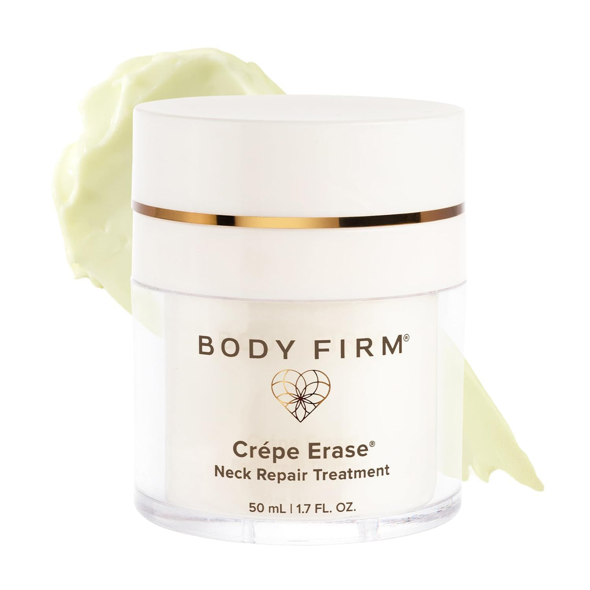 BODY FIRM front jar showing packaging and elegant neck cream for targeted firming