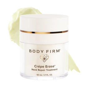 BODY FIRM front jar showing packaging and elegant neck cream for targeted firming
