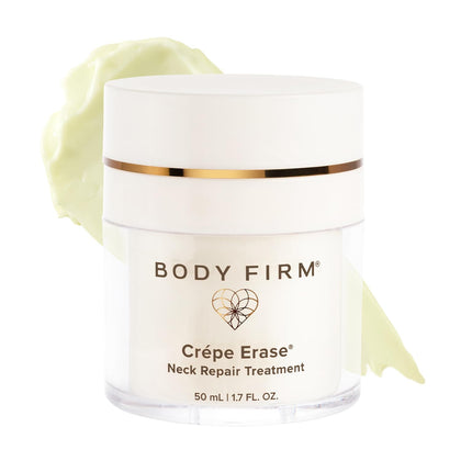 BODY FIRM front jar showing packaging and elegant neck cream for targeted firming