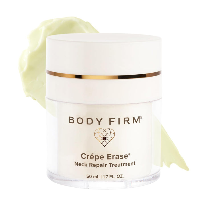 BODY FIRM front jar showing packaging and elegant neck cream for targeted firming