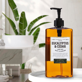 Body Prescriptions bottle on bathroom sink portraying clean aesthetic and guest-ready appeal