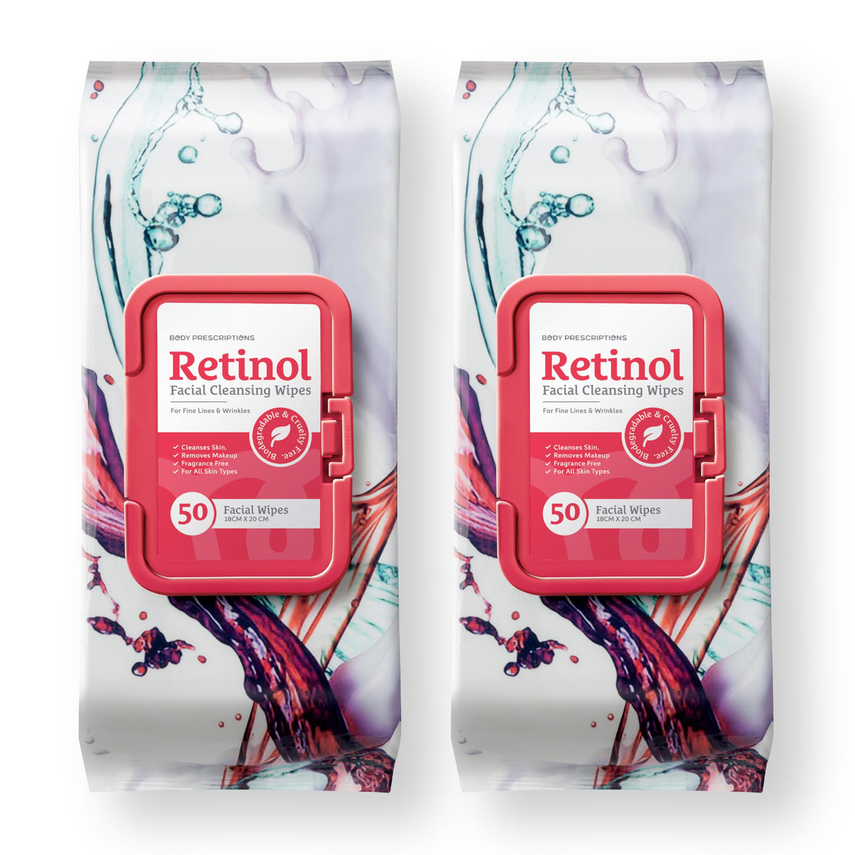 Body Prescriptions front packaging showing dual 50-count tubs for easy use