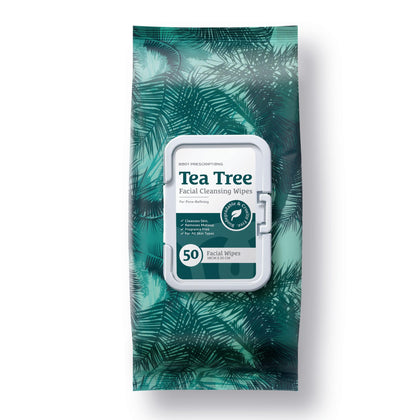 Body Prescriptions front pouch showing tea-tree wipes and clear branding benefit quick removal
