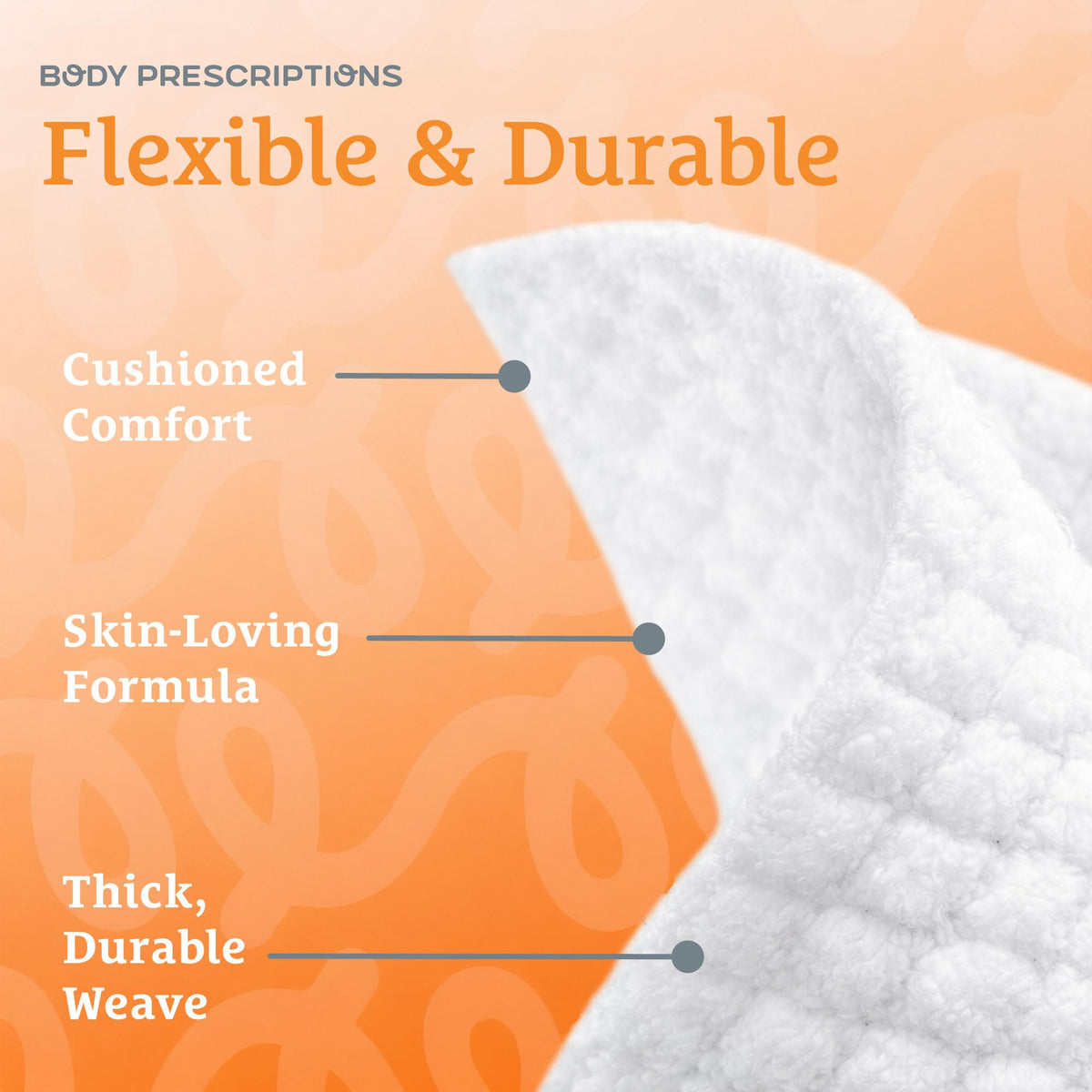 Body Prescriptions single wipe close-up showing soaked cloth and easy makeup removal