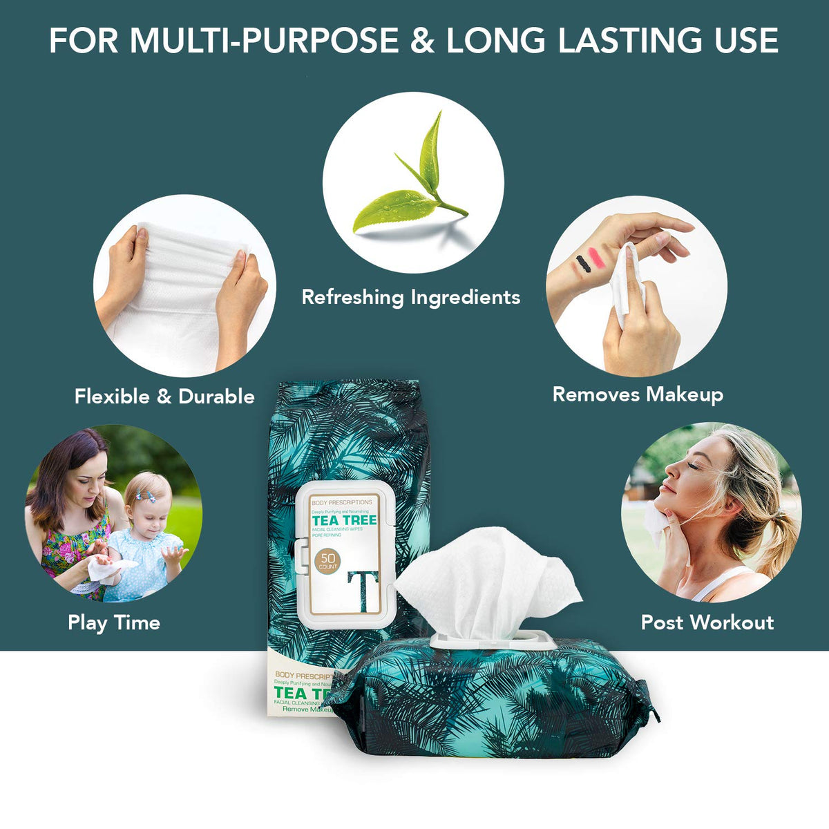 Body Prescriptions wipe fabric close-up showing soft texture for gentle cleansing