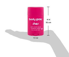 Close-up of BodyGlide balm texture highlighting smooth, non-greasy finish