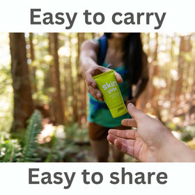 BodyGlide set next to everyday items showing compact travel-friendly size