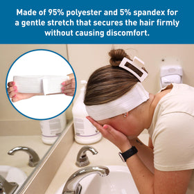 BodyMed in-use during spa treatment keeping hair back and hygienic