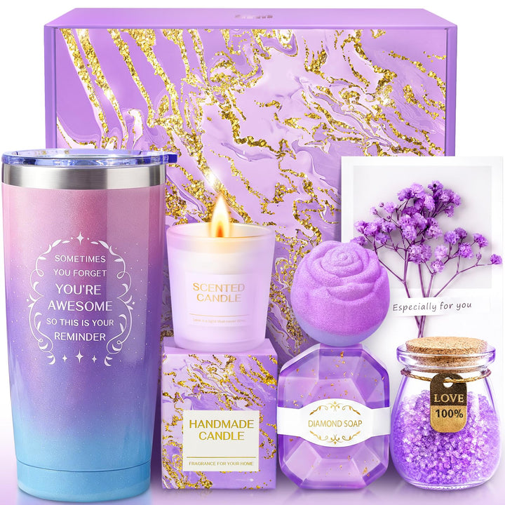 BodyRefresh front packaging showing lavender gift basket and elegant presentation benefit