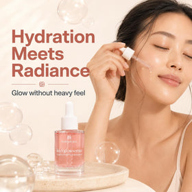 Bohemia Skin applying serum to cheek, hydrating and smoothing visible