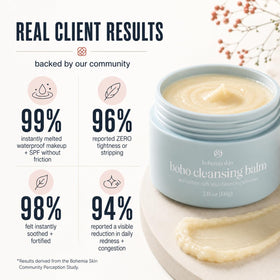 Bohemia Skin balm emulsifying into a milky rinse for easy removal and clean skin