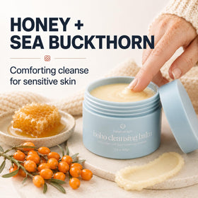 Bohemia Skin travel-size 2 oz jar next to passport showing compact convenience for travel