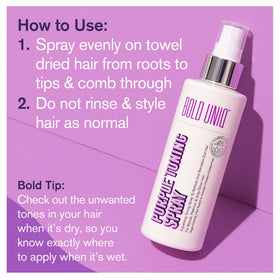 BOLD UNIQ model using spray for at-home salon-fresh maintenance