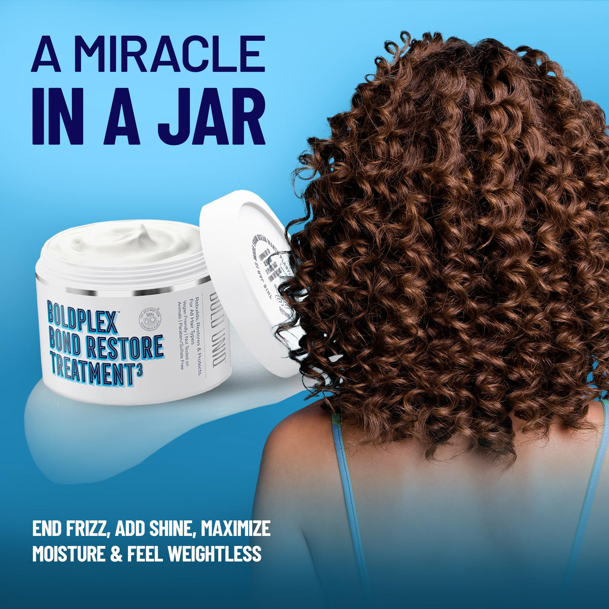 BOLD UNIQ before and after hair ends comparison showing reduced breakage