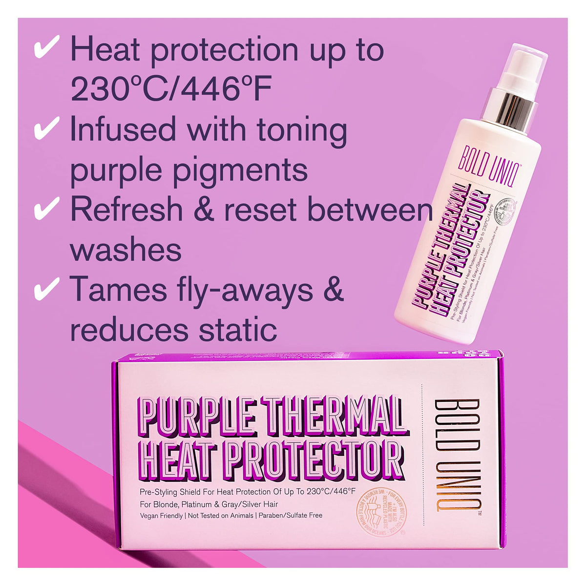 BOLD UNIQ fine mist spray texture demonstrating even coverage and lightweight feel