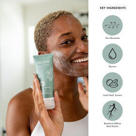 BOLDEN ingredient label closeup highlighting zinc gluconate and key benefits