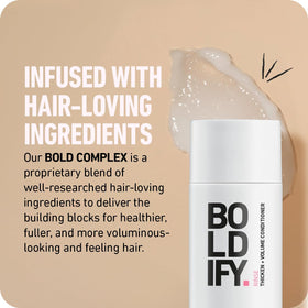 Boldify before and after fine hair showing fuller, lifted appearance