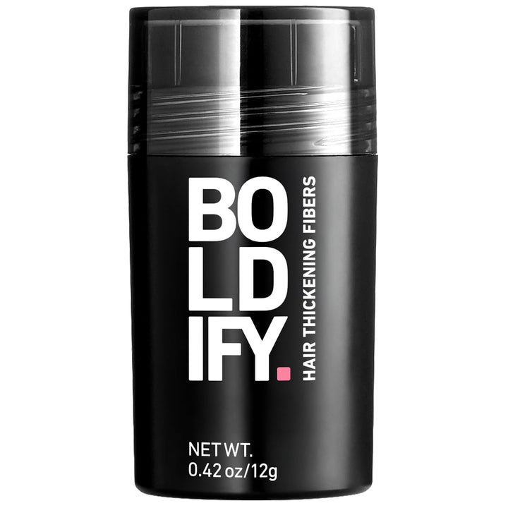 Boldify bottle front packaging shows brand and quick thicker hair benefit
