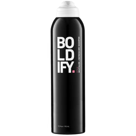 Boldify front packaging showing the dry shampoo can and branding for fast refresh