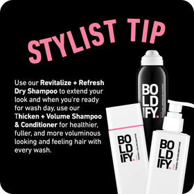 Boldify dry shampoo inside gym bag lifestyle shot showing post-workout refresh