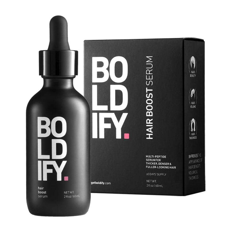 Boldify front packaging showing 2 oz bottle and brand identity for clear benefit