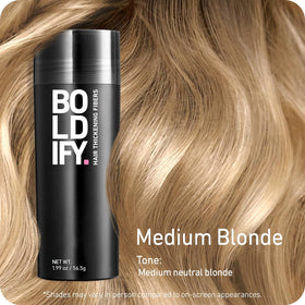 Boldify dispensing fibers into hand for controlled application and precise coverage
