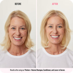 Boldify applied to damp hair demonstrating detangling and even distribution benefit