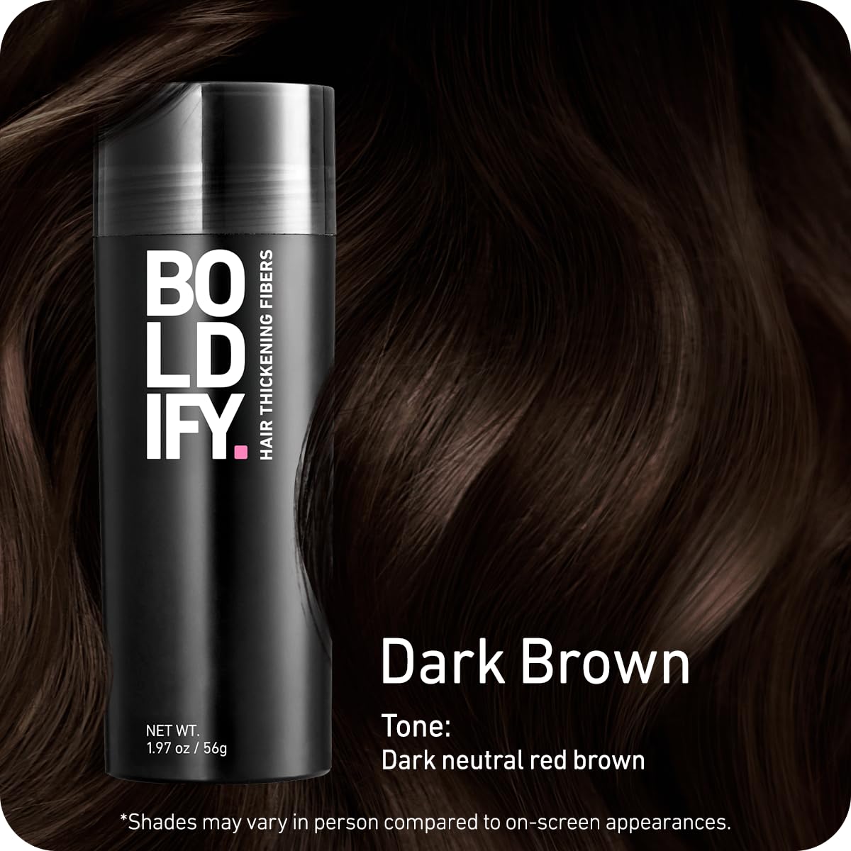 Boldify open jar displaying fiber texture for natural-looking hair coverage