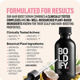 Boldify serum texture close-up highlighting lightweight non-greasy formula