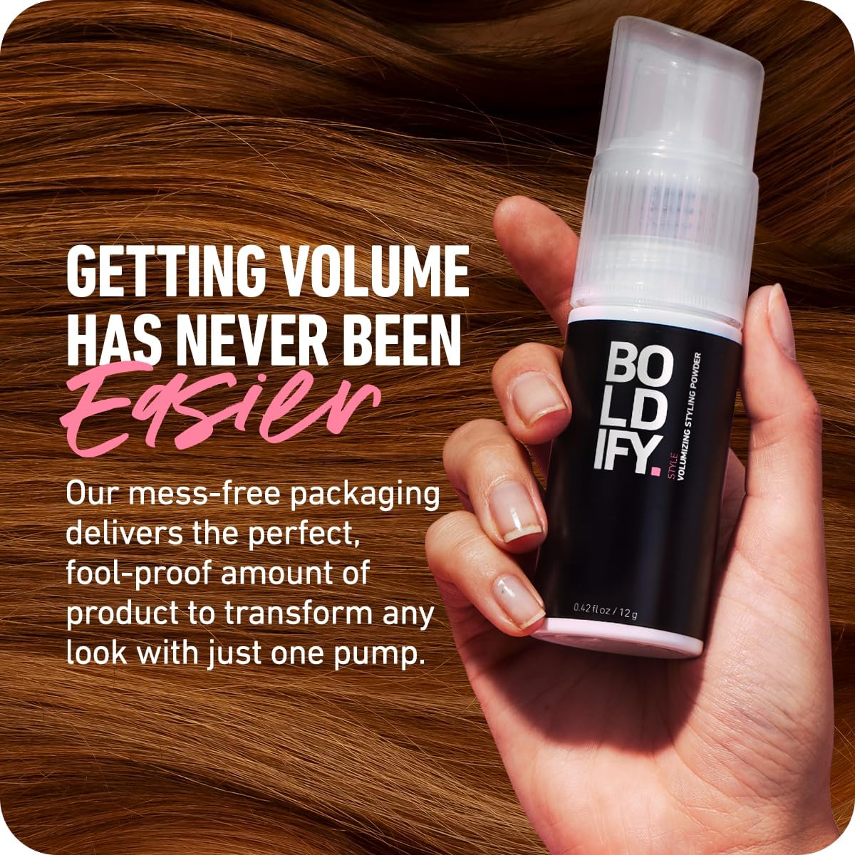Boldify travel bag ready scene showing portability for on-the-go refreshes