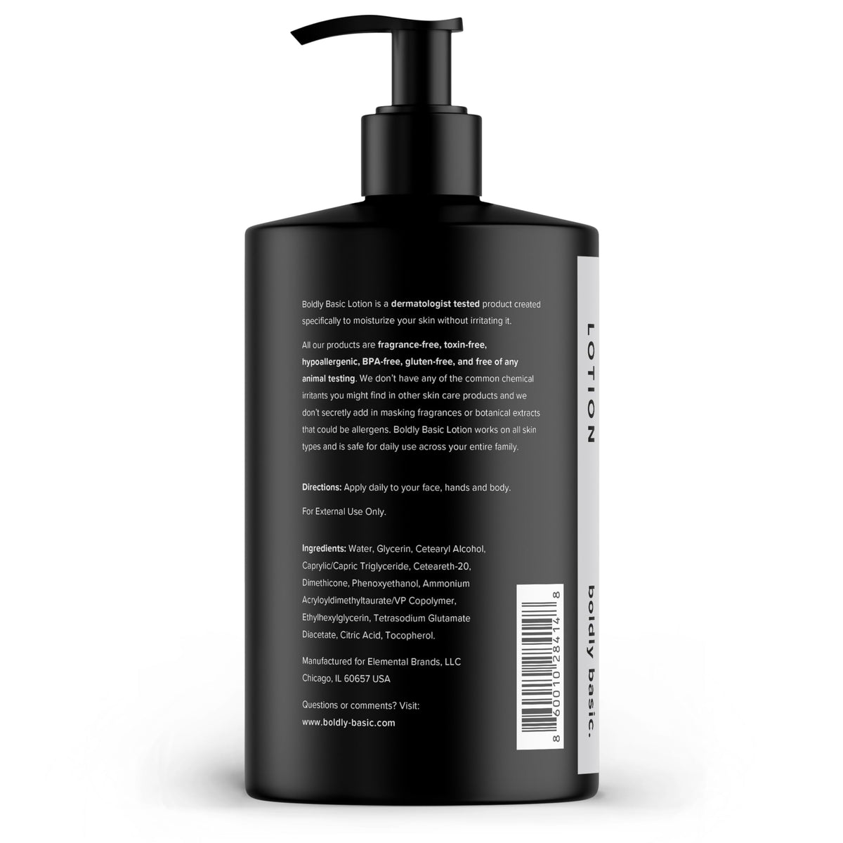 Boldly Basic pump dispenser detail highlighting convenient pump for controlled, hygienic use