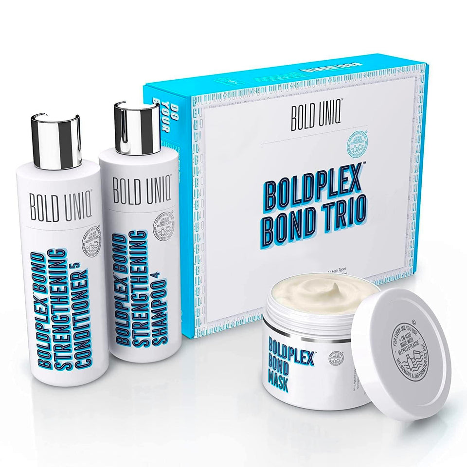 BOLD UNIQ front packaging showing the trio and clear product benefits