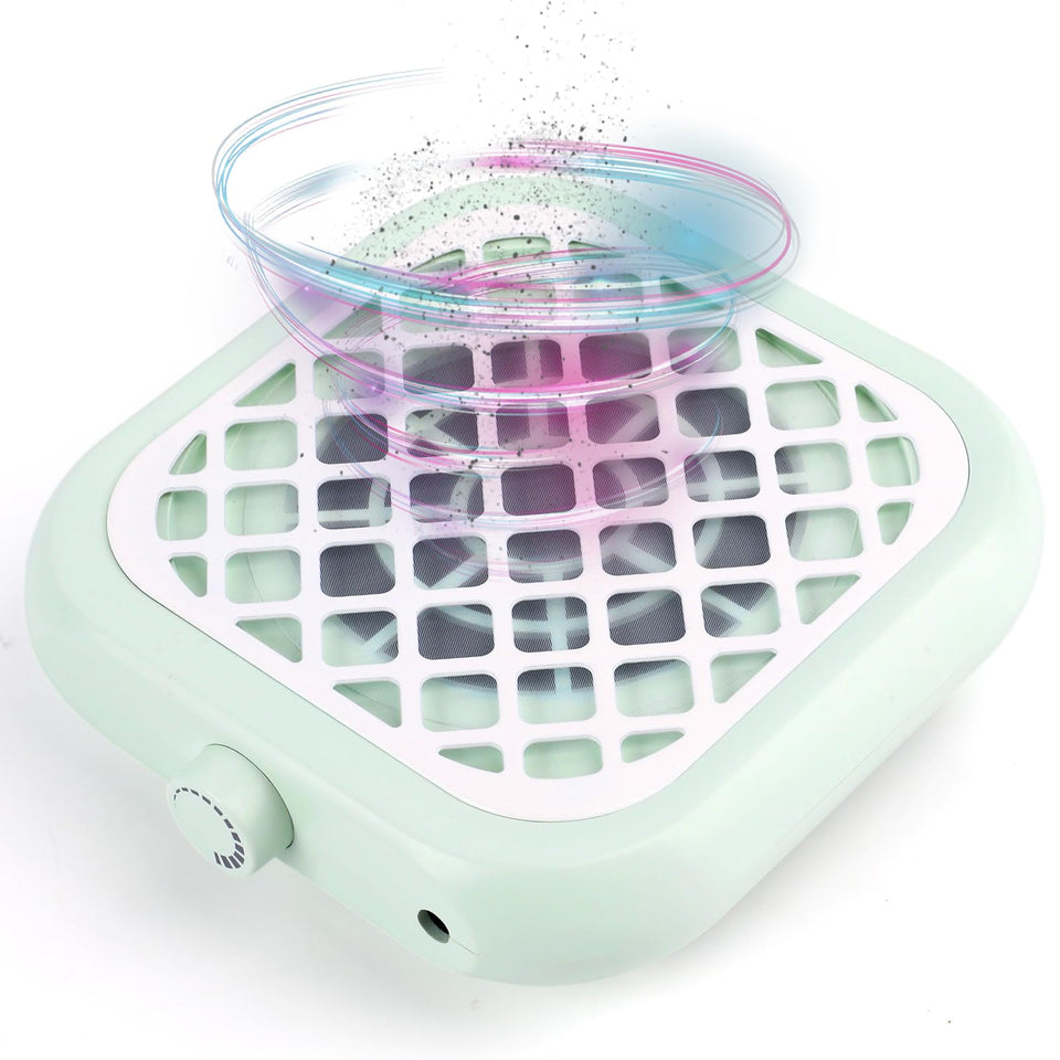 BOMOQING front view showing compact green unit and suction benefits