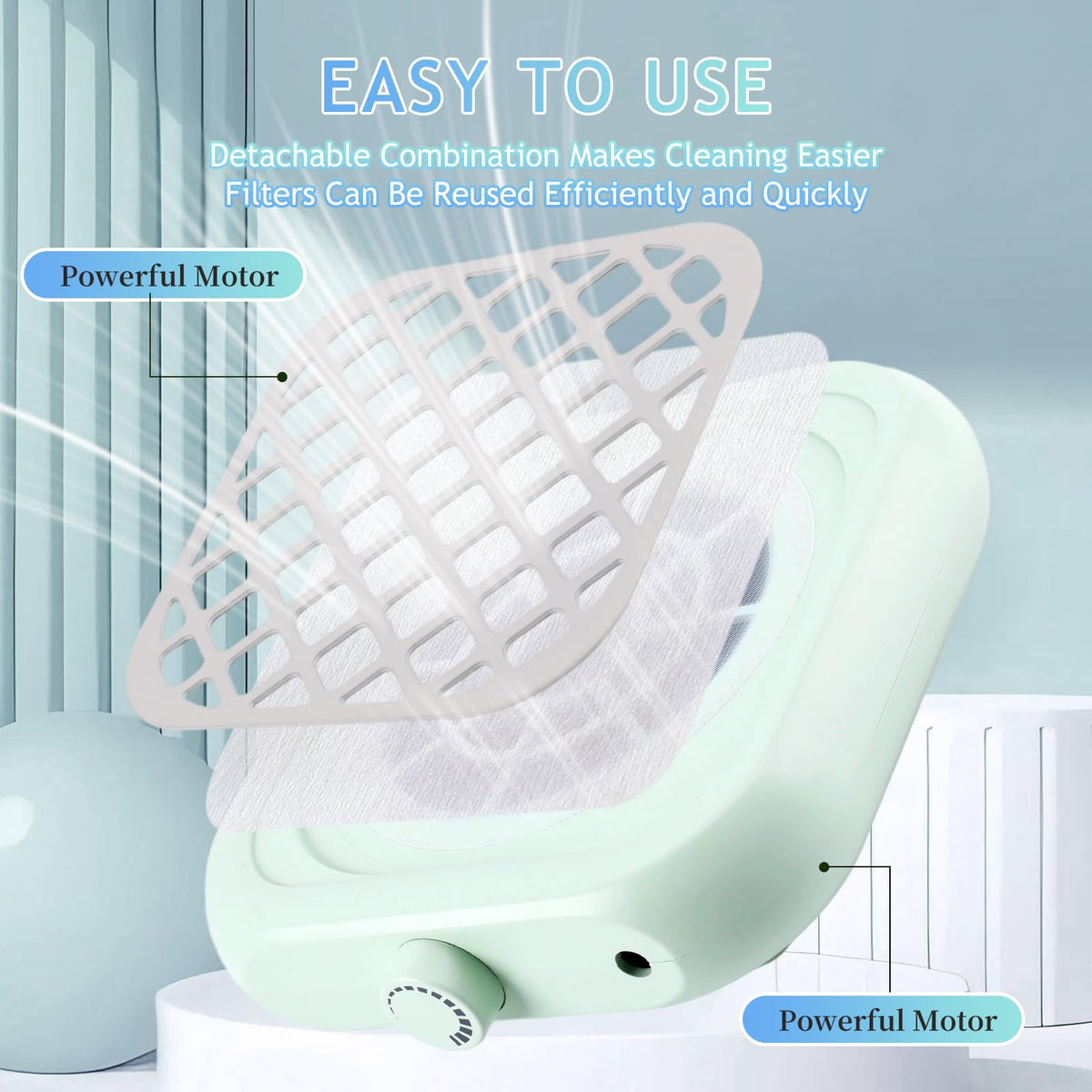 BOMOQING in use during filing illustrating clean workstation benefit