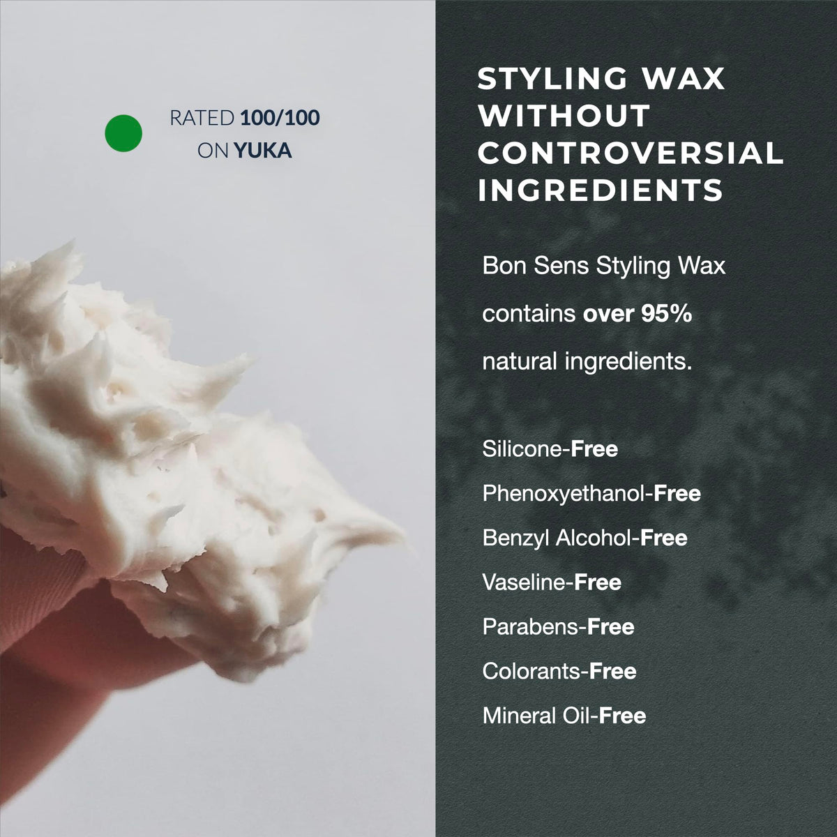 Bon Sens hands warming wax for application to hair — easy even distribution