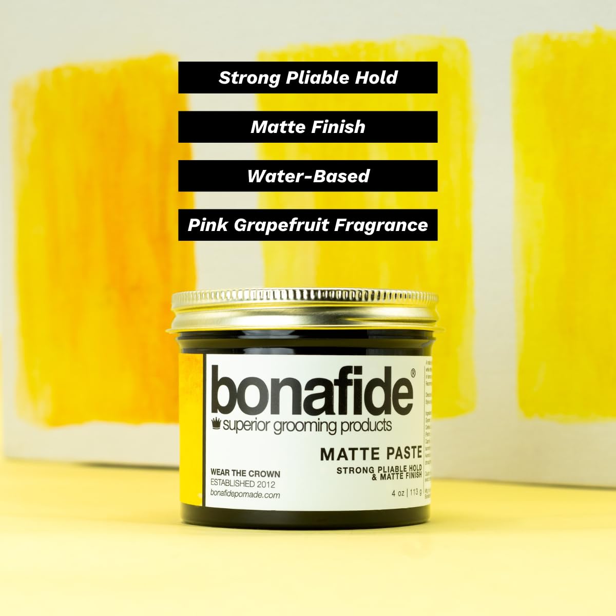Bona Fide Pomade open jar texture close-up highlighting clay-rich formula for natural texture